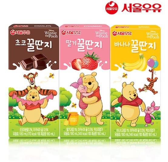 Seoul MIlk Banana_ Chocolate_ Strawberry Milk 180ml